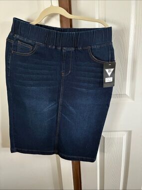 Dark Blue Denim Pencil Skirt - Brand T